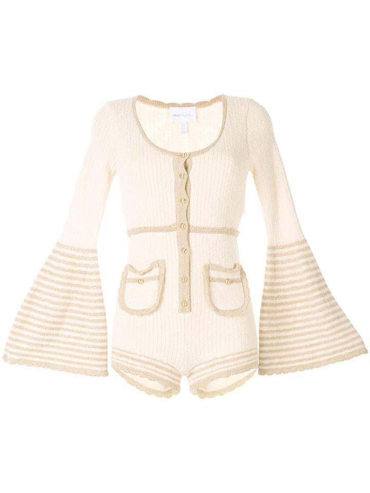 Alice Mccall Heaven Help Ribbed Knit Playsuit - White