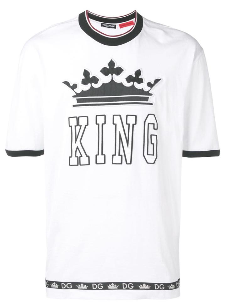 Dolce & Gabbana Embroidered Slogan T-shirt - White