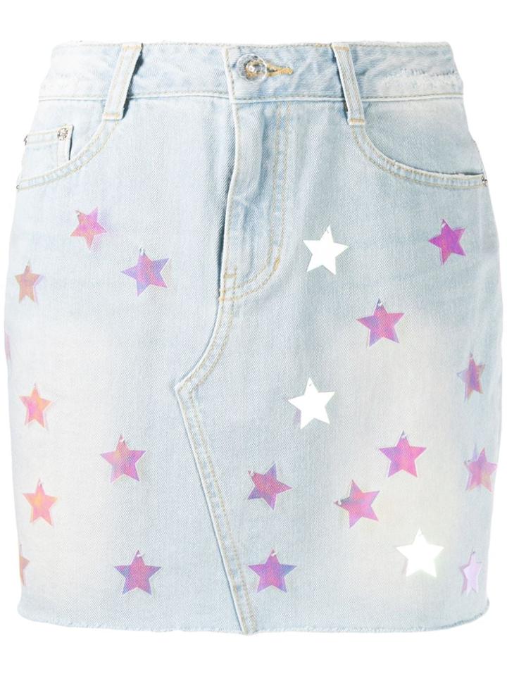 Sjyp Star Spangle Denim Skirt - Blue