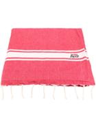 Mc2 Saint Barth Logo Stripe Beach Towel - Red