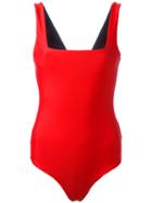 Fausto Puglisi Square Neck Bodysuit, Women's, Size: 42, Red, Polyamide/spandex/elastane