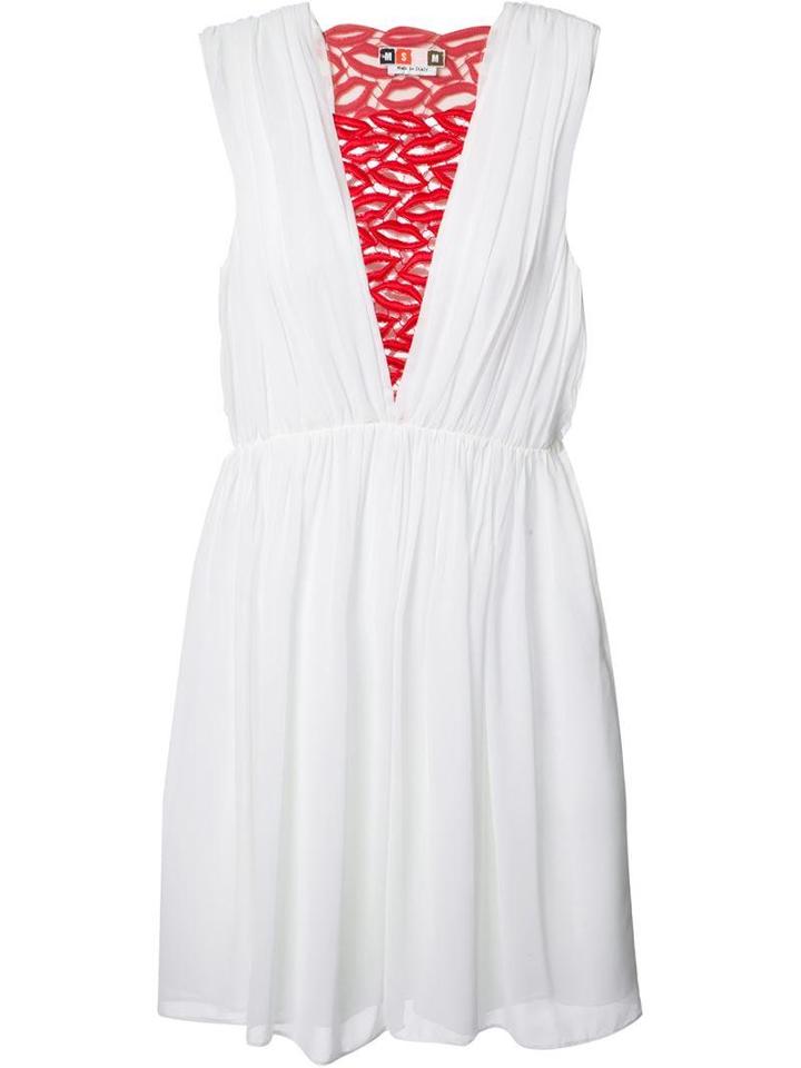 Msgm 'lips' Embroidered Dress