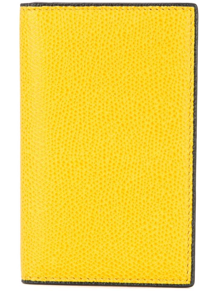 Valextra Foldover Logo Wallet - Yellow & Orange