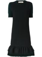Marni Front Ruffle Hem Dress, Women's, Size: 40, Black, Cotton/polyamide/spandex/elastane/virgin Wool