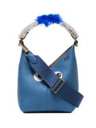 Anya Hindmarch Blue Build A Bag Creature Mini Leather Bucket Bag