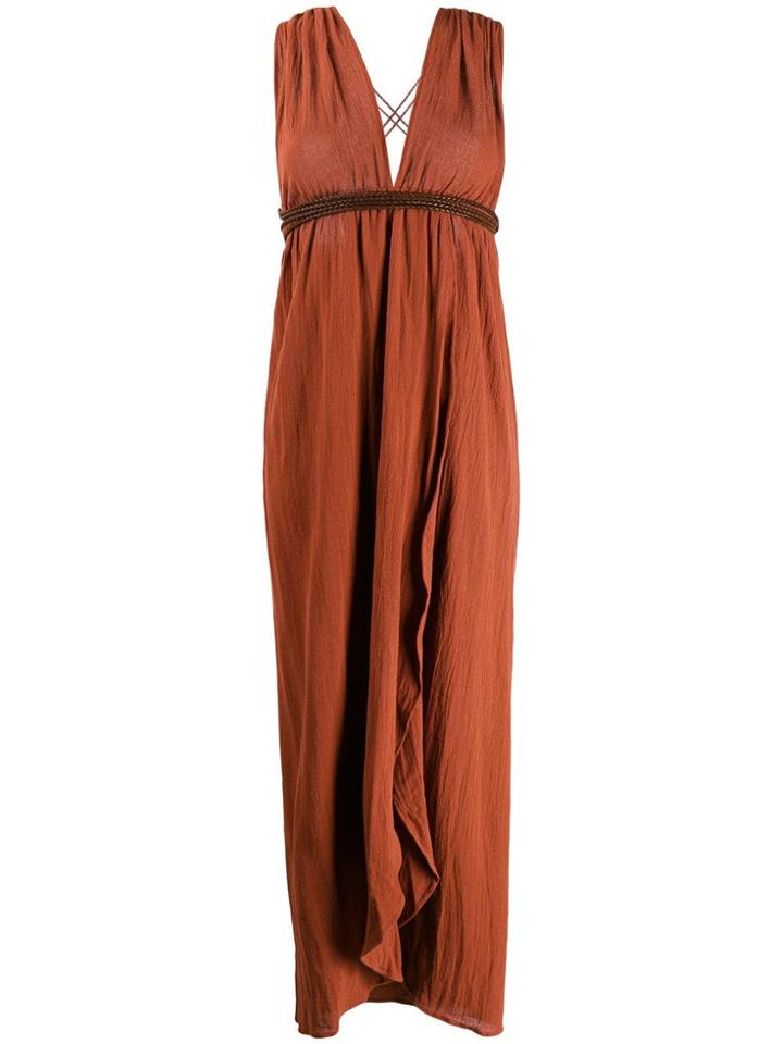 Caravana Low-neck Dress - Brown