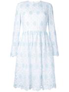 Huishan Zhang Flared Lace Overlay Dress - Blue
