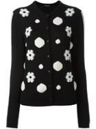 Twin-set Floral Motif Cardigan, Women's, Size: Large, Black, Polyamide/wool