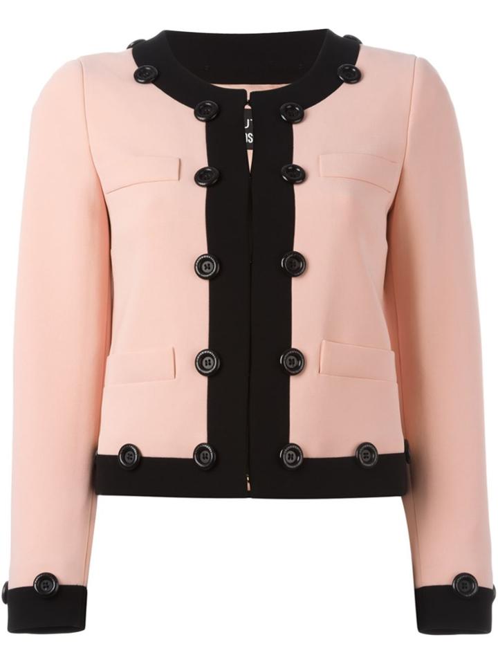 Boutique Moschino Contrast Trim Cropped Jacket - Pink & Purple