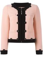 Boutique Moschino Contrast Trim Cropped Jacket - Pink & Purple