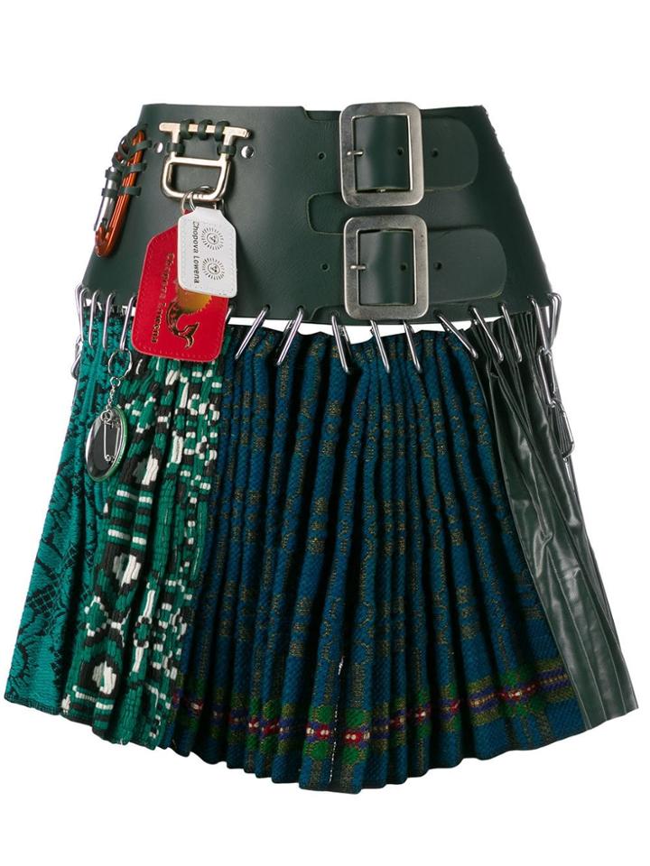 Chopova Lowena Pleated Mini Skirt - Green