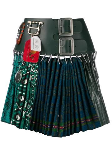 Chopova Lowena Pleated Mini Skirt - Green
