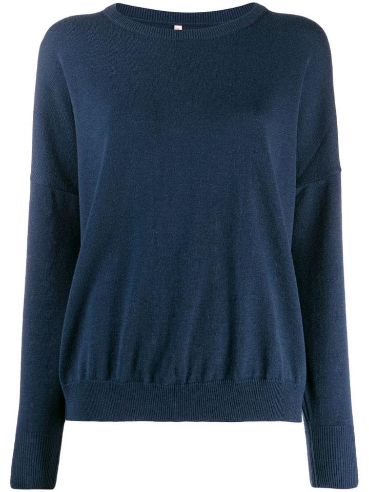 Indress Boat Neck Knitted Jumper - Blue