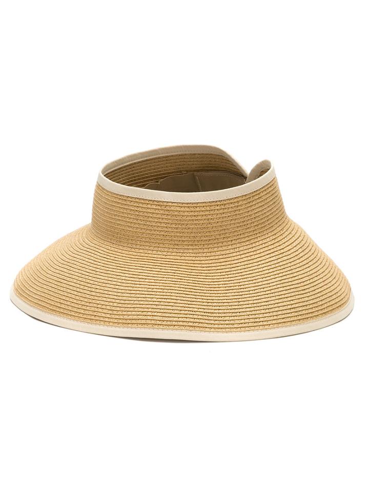 Sub - Straw Visor - Women - Paper/polyester - One Size, Nude/neutrals, Paper/polyester