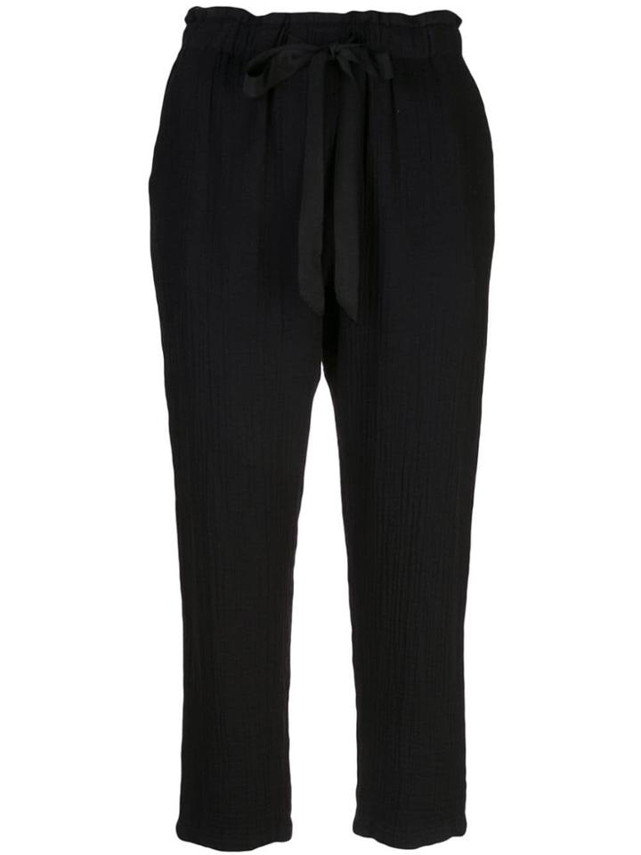 Raquel Allegra Drawstring Straight-leg Trousers - Black