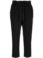Raquel Allegra Drawstring Straight-leg Trousers - Black
