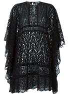 Valentino Sangallo Cape Dress, Women's, Size: 40, Black, Cotton/polyester