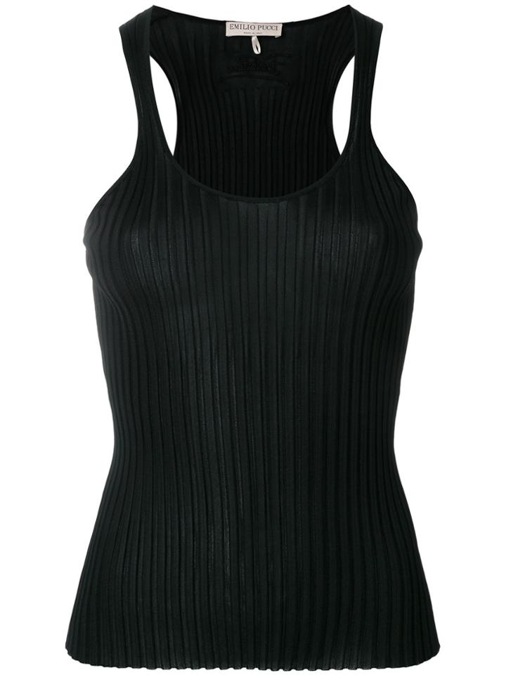 Emilio Pucci Ribbed-knit Tank Top - Black