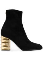 Giuseppe Zanotti Gilded Heel Ankle Boots - Black
