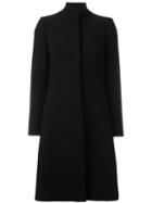 Alexander Mcqueen A-line Coat, Women's, Size: 42, Black, Polyamide/cupro/virgin Wool