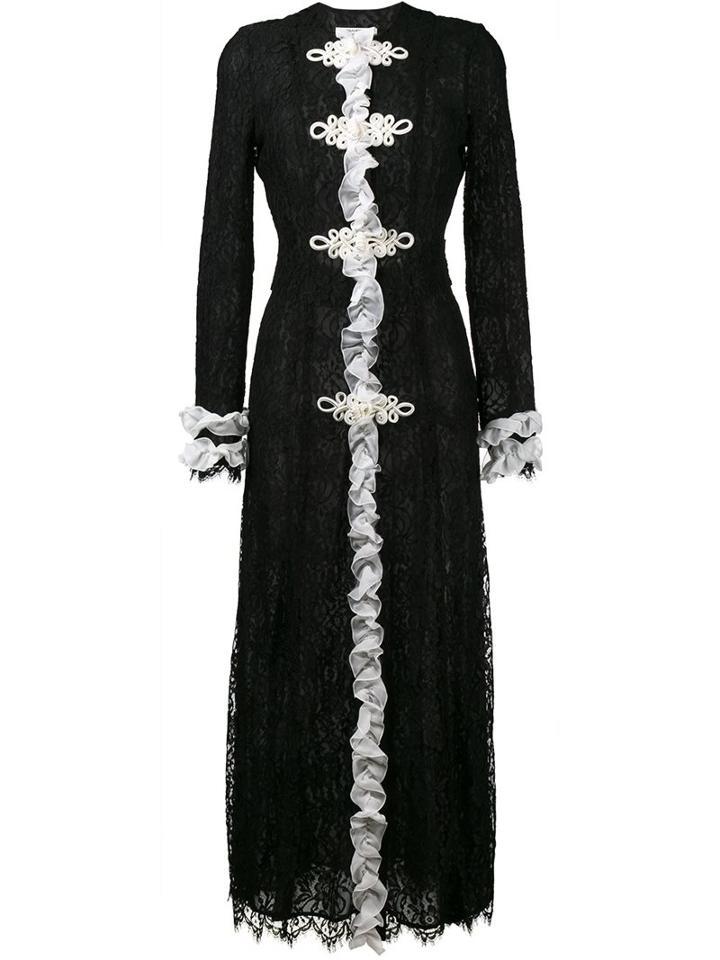 Alessandra Rich Ruffled Lace Maxi Dress