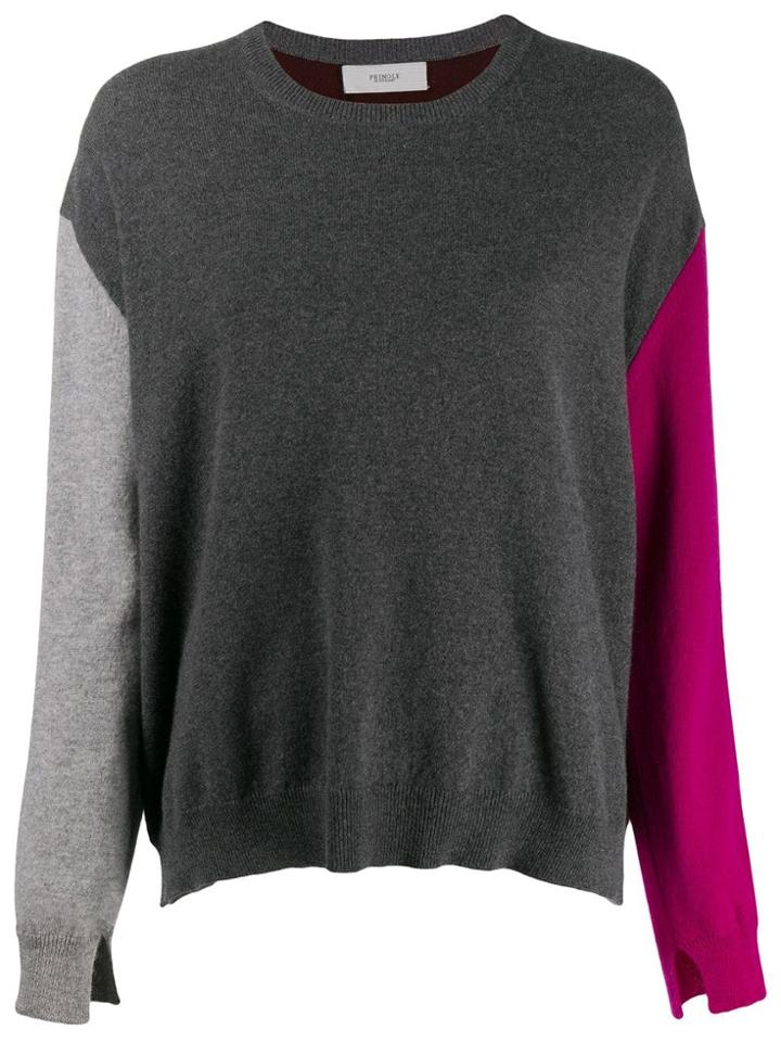 Pringle Of Scotland Colour Block Knitted Jumper - Grey
