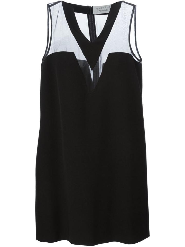 Gianluca Capannolo Mesh Panel Dress, Women's, Size: 38, Black, Silk