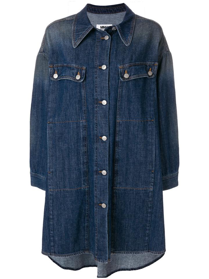 Mm6 Maison Margiela Denim Shirt Jacket - Blue