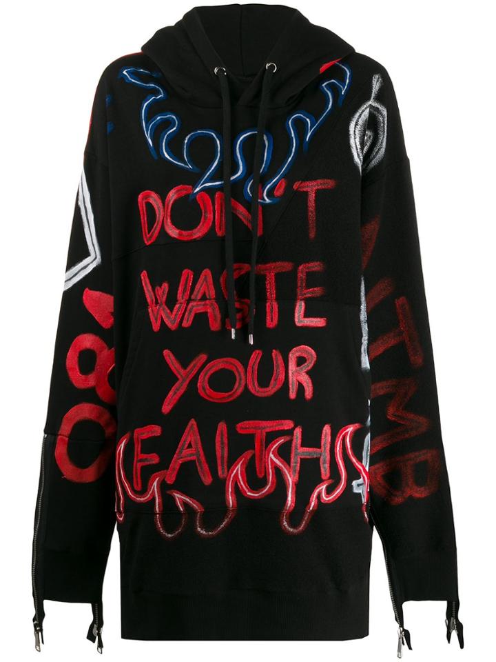 Faith Connexion Painted Print Hoodie - Black