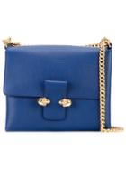Alexander Mcqueen - Twin Skull Satchel - Women - Leather - One Size, Blue, Leather