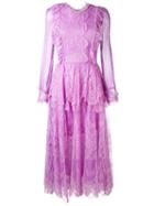 Maria Lucia Hohan - 'mousseline' Midi Dress - Women - Silk/nylon/spandex/elastane - 36, Pink/purple, Silk/nylon/spandex/elastane