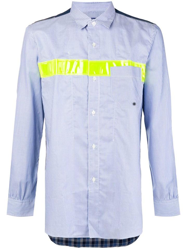 Junya Watanabe Man Contrast Pattern Shirt - Blue