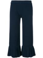 3.1 Phillip Lim - Cropped Pleated Trousers - Women - Spandex/elastane/viscose - M, Blue, Spandex/elastane/viscose