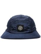 Stone Island Blue Logo Patch Ripstop Bucket Hat