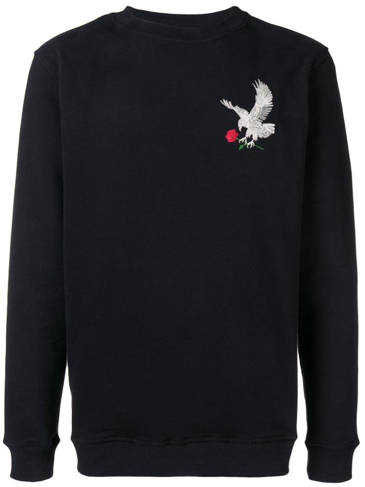Intoxicated Eagle Embroidered Sweatshirt - Black