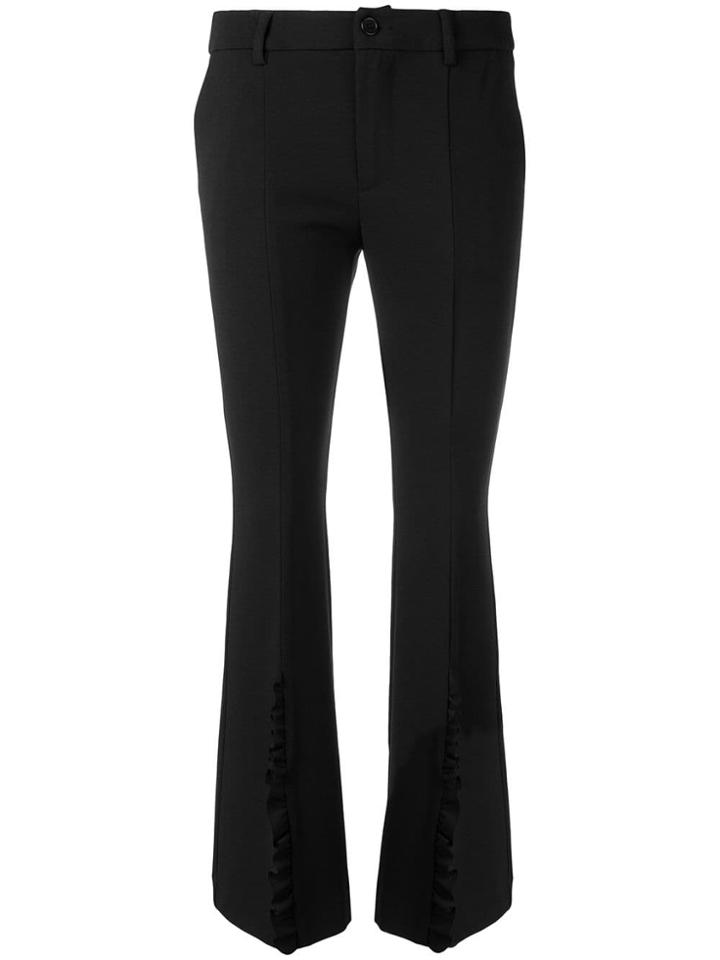 Liu Jo Frill Trim Flared Trousers - Black