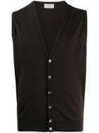 John Smedley Wool Sleeveless Cardigan - Brown