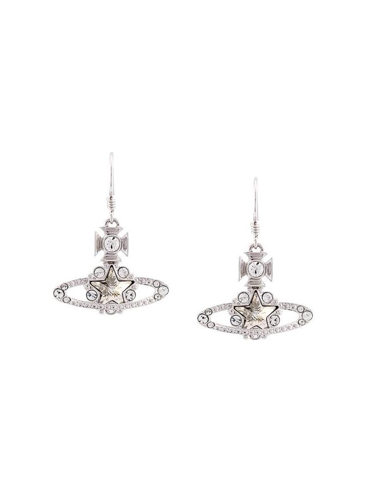 'astrid' Drop Earrings, Women's, Metallic, Vivienne Westwood