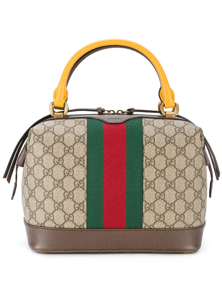 Gucci Gg Supreme Tote Bag - Brown