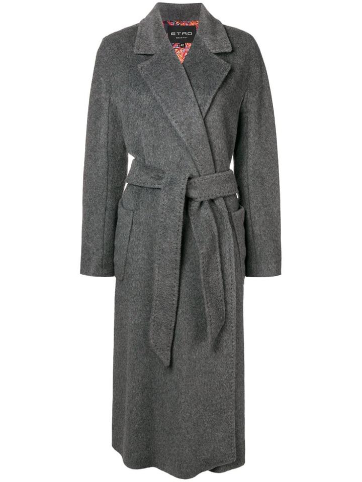 Etro Opal Belted Coat - Grey