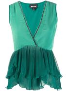 Just Cavalli Plisse Sleeveless Top - Green