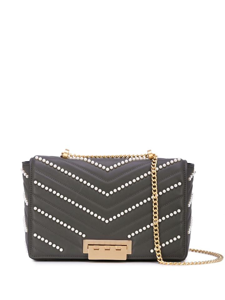 Zac Zac Posen Earthette Embellished Jumbo Shoulder Bag - Black