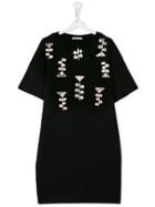 Marni Kids Teen Embroidered T-shirt Dress - Black