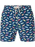 Mc2 Saint Barth Sneaker Print Swim Shorts - Blue