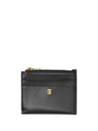 Burberry Monogram Motif Leather Zip Card Case - Black