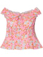 Ines De La Fressange - Floral Print Top - Women - Cotton - 40, Pink/purple, Cotton