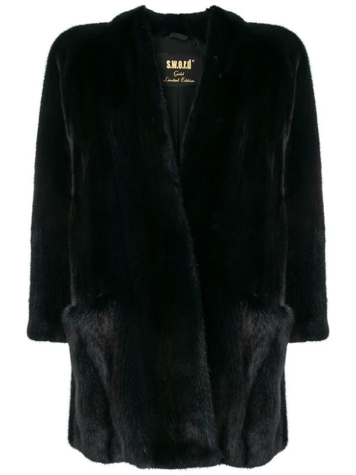 S.w.o.r.d 6.6.44 V-neck Fur Jacket - Blue