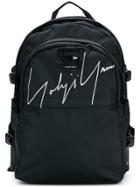 Yohji Yamamoto Embroidered Signature Backpack - Black