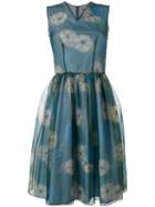 Hache - Flared Layer Dress - Women - Cotton/polyester - 42, Women's, Blue, Cotton/polyester