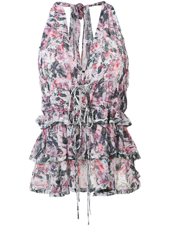 Iro - Floral Print Ruffled Blouse - Women - Viscose - 36, Women's, Viscose